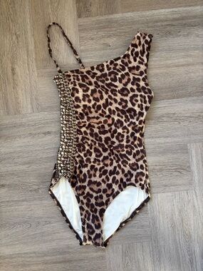MICHAEL Michael Kors Leopard Print Swim One Piece Leopard Animal Print